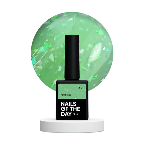 NAILSOFTHEDAY Potal base 25 салатовая/лайма база с голографик стильной поталью, 10 мл NAILSOFTHEDAY Potal base 25 салатовая/лайма база с голографик стильной поталью, 10 мл