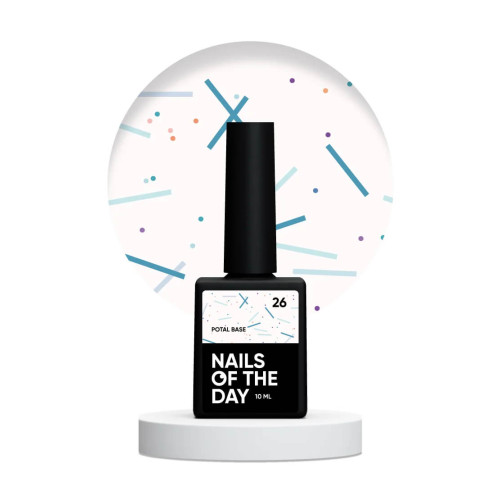 NAILSOFTHEDAY Potal base 26 ванільно-молочна база з неоновими блискітками, 10 мл