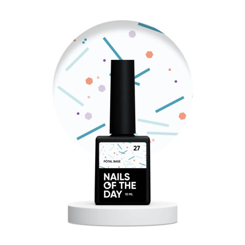 NAILSOFTHEDAY Potal base 27 ніжно-молочна база з неоновими блискітками, 10 мл NAILSOFTHEDAY Potal base 27 ніжно-молочна база з неоновими блискітками, 10 мл