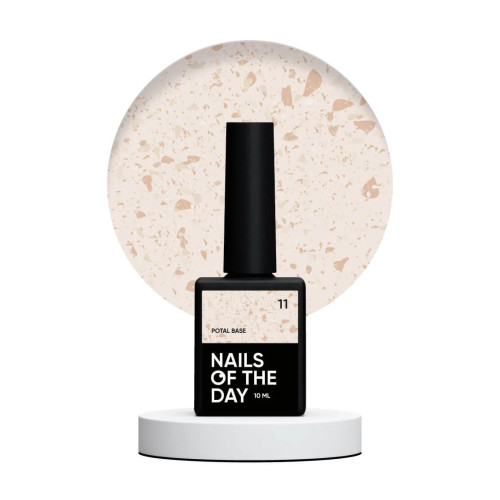 NAILSOFTHEDAY Potal base 11 молочно база з золотою поталлю, 10 мл NAILSOFTHEDAY Potal base 11 молочно база з золотою поталлю, 10 мл