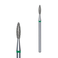 Фреза алмазна Полум'я гостре STALEKS PRO EXPERT 2,1 х 8 мм зелений FA10G021/8