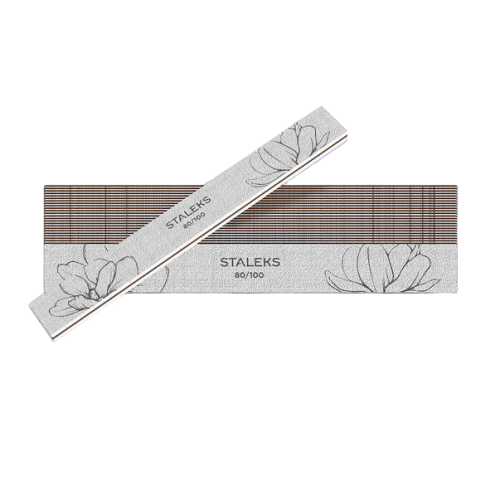 Пилка для нігтів мінеральна STALEKS PRO EXPERT 20 80/100 грит (пряма) 25 шт NFE-20-80/100-25