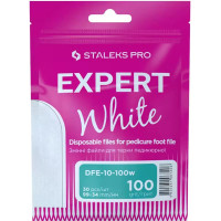 Змінні файли білі для педикюрної тертки 100 грит STALEKS PRO EXPERT 10 30 шт DFE-10-100w