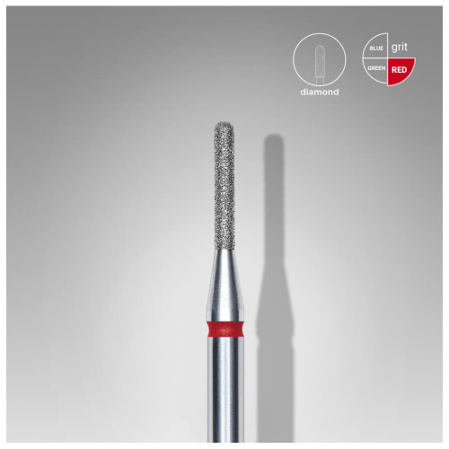 Фреза алмазная Цилиндр закругленный STALEKS PRO EXPERT 1,4х8 мм красный FA30R014/8
