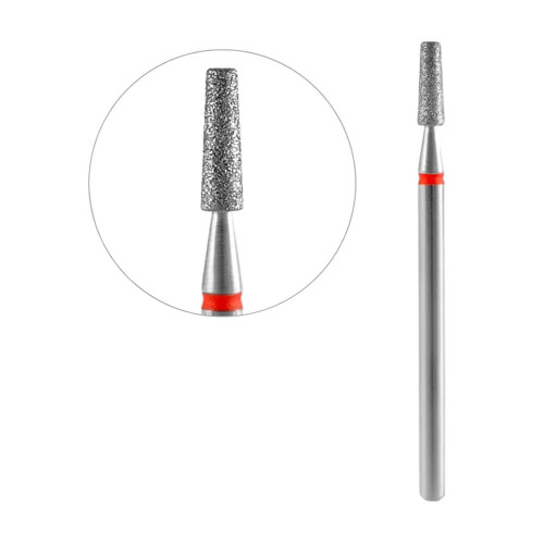 Алмазная фреза усеченный конус STALEKS PRO Expert Red (красная) 2,5х8 мм