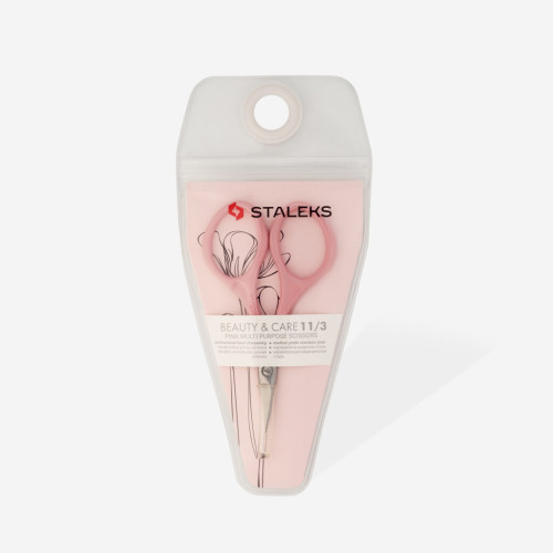 Ножницы универсальные STALEKS BEAUTY and CARE 11 TYPE 3 розовые SBC-11/3