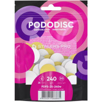 Змінні файли білі для педикюрного диска 240 грит STALEKS PRO PODODISC L 50 шт PDF-25-240w