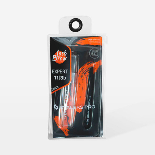 Пінцет для брів STALEKS PRO EXPERT 11 TYPE 3 Black TE-11/3b