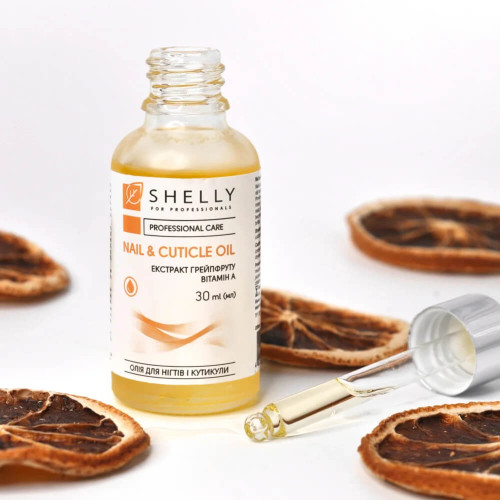 Масло для ногтей и кутикулы с экстрактом грейпфрута и витамином А Shelly 30 мл