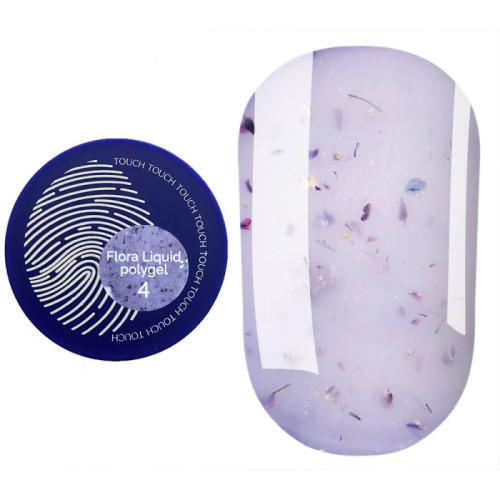 Полігель Touch Flora Liquid Polygel №04 (молочно-ліловий із сухоцвітами) 15 мл Полігель Touch Flora Liquid Polygel №04 (молочно-ліловий із сухоцвітами) 15 мл
