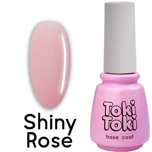 Toki-Toki Камуфлююча база для манікюру Cover Base Shiny Rose, 15 мл