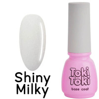 Toki-Toki Камуфлирующая база для маникюра Cover Base Shiny Milky, 15 мл