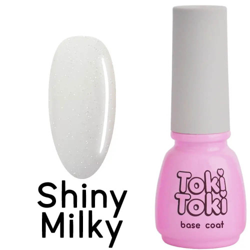 Toki-Toki Камуфлююча база для манікюру Cover Base Shiny Milky, 5 мл