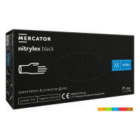 Рукавички нітрилові нестерильні Nitrylex 100 шт., ЧОРНІ, розмір М