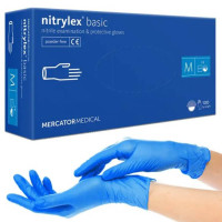 Рукавички нітрилові нестерильні Nitrylex basic 100 шт., СИНІ, розмір М